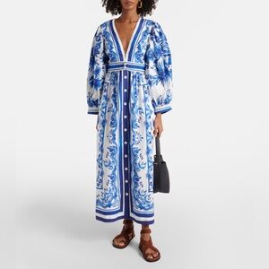 Farm Rio: Garden Tiles cotton shirt dress